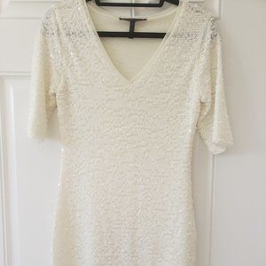 White Sequin Cocktail Dress